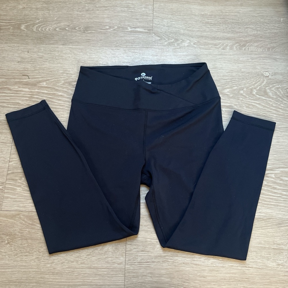 Black Leggings with cross waist detail